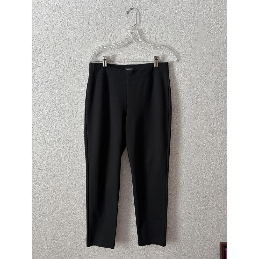 Eileen Fisher Ponte Knit Pull On Straight Pant Spring 2023 Size Small Black